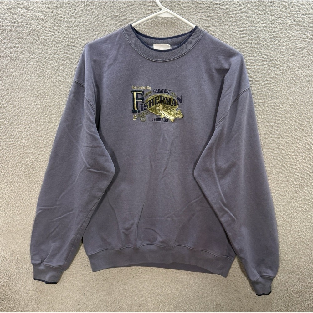 Vintage MC Sport Sweatshirt Adult Large Blue Crewneck Embroidered Nature Y2K‎